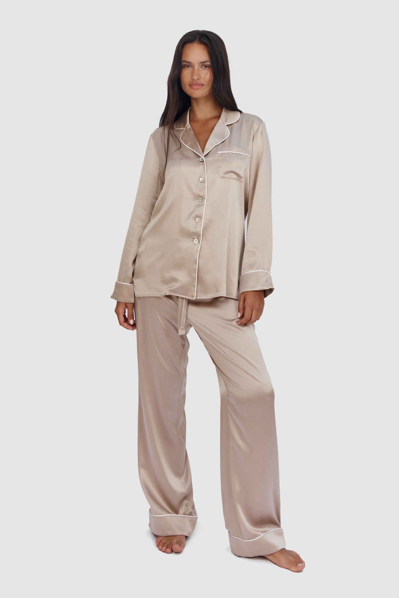 Signature Pyjama | Champagne | SVILLA | Luxury Silk Sleepwear | Premium ...
