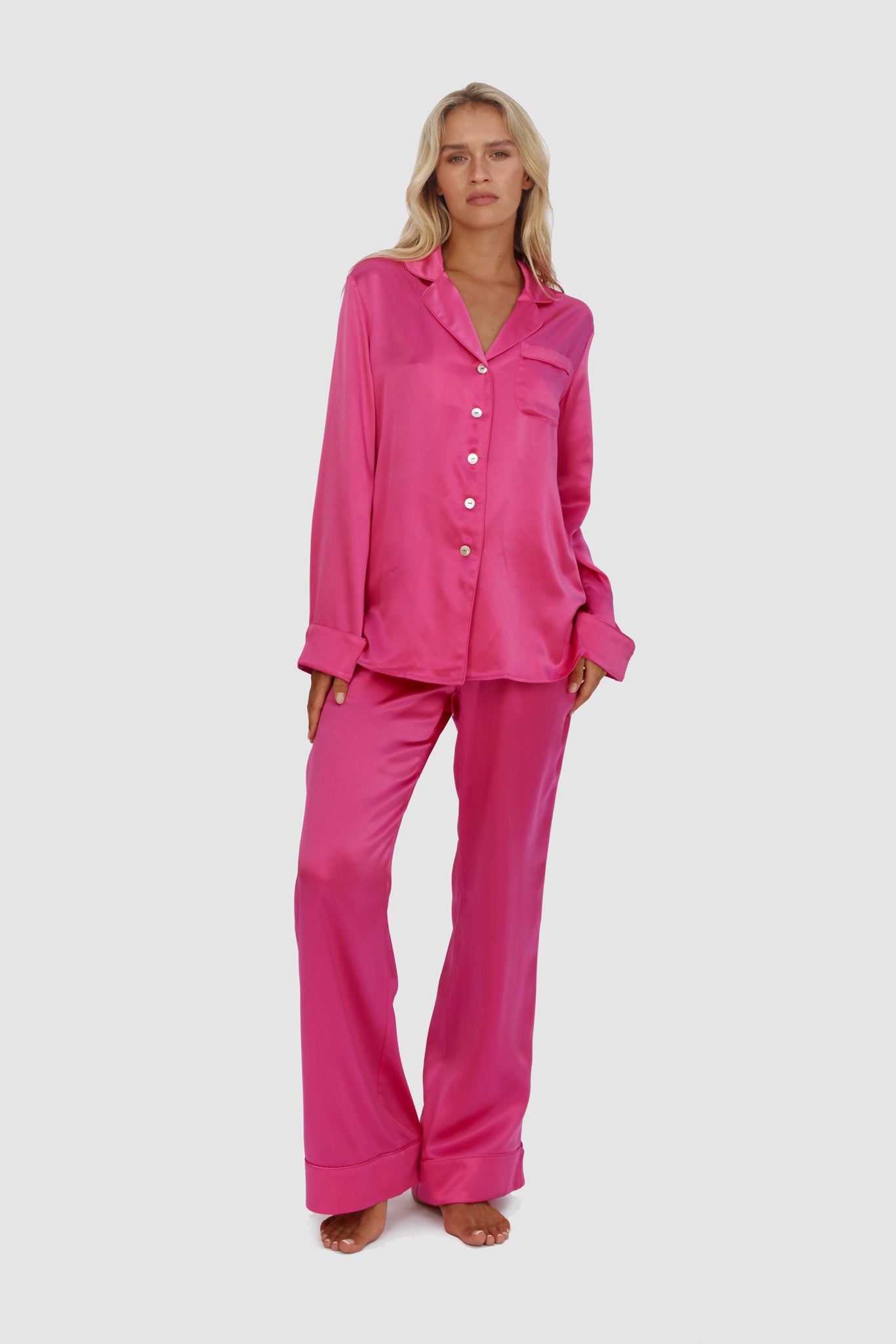 Signature Pyjama | Fuchsia | SVILLA | Luxury Silk Sleepwear | Premium ...